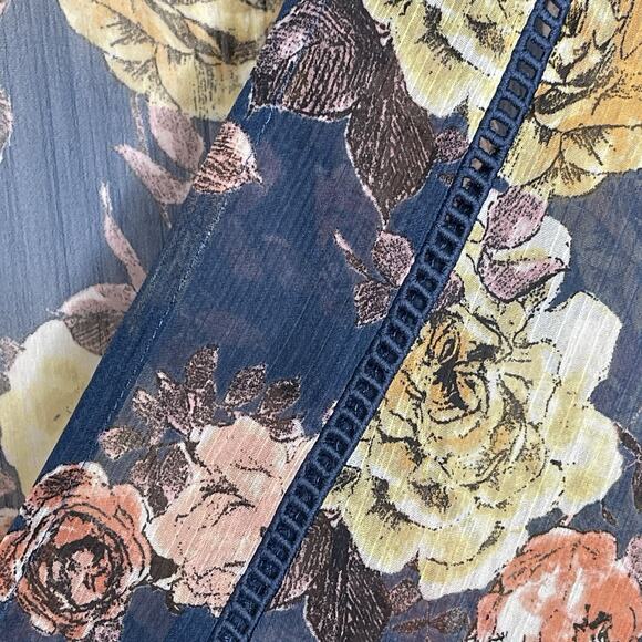 Band Of Gypsies Floral Print Kimono Sz S Fits To XL Boho Romantic Cottagecore - Picture 5 of 8